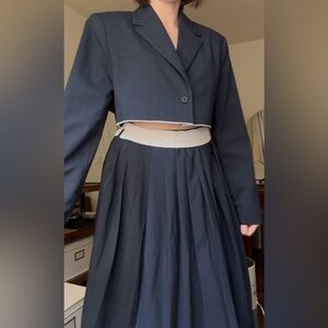 Zara navy pinstripe set